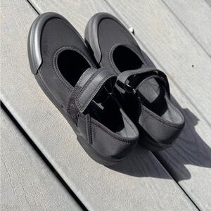 Free People Black Neoprene Mary Jane Flats Strap Comfort Shoes Size 7